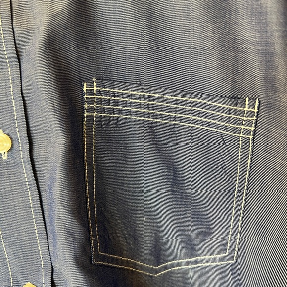 Luchiano Visconti Uomo Limited Edition Blue White Stitching Small S Men's Shirt - Picture 3 of 4